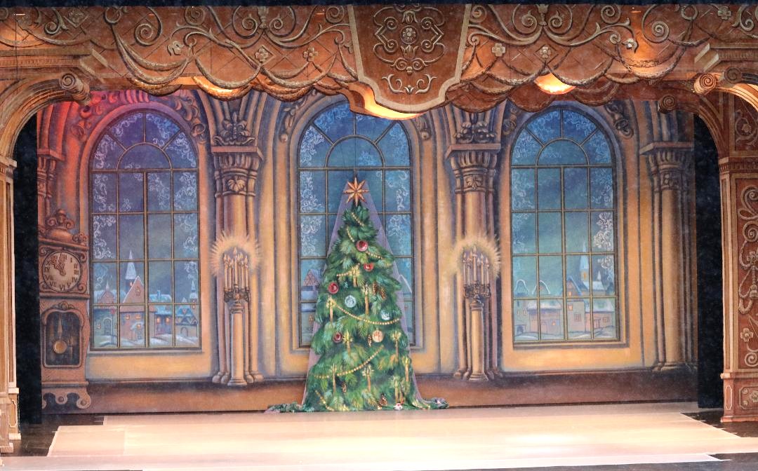 Hand-painted Nutcracker ballet theatrical backdrop and stage scenery